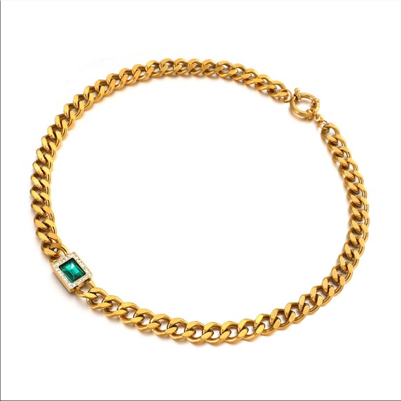 NEW 18K GOLD CHUNKY CHAIN CHOKER NECKLACE, NICE NECKLACE, CUTE NECKLACE - Picture 8 of 11